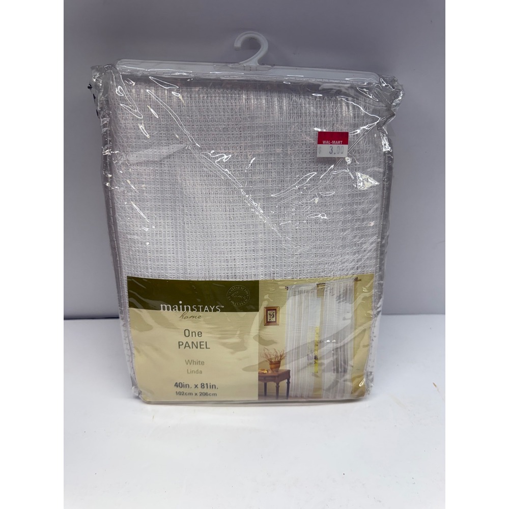 Mainstays Home Linda White Sheer Curtain Panel 40 x 81 Mesh Texture VPJ1873